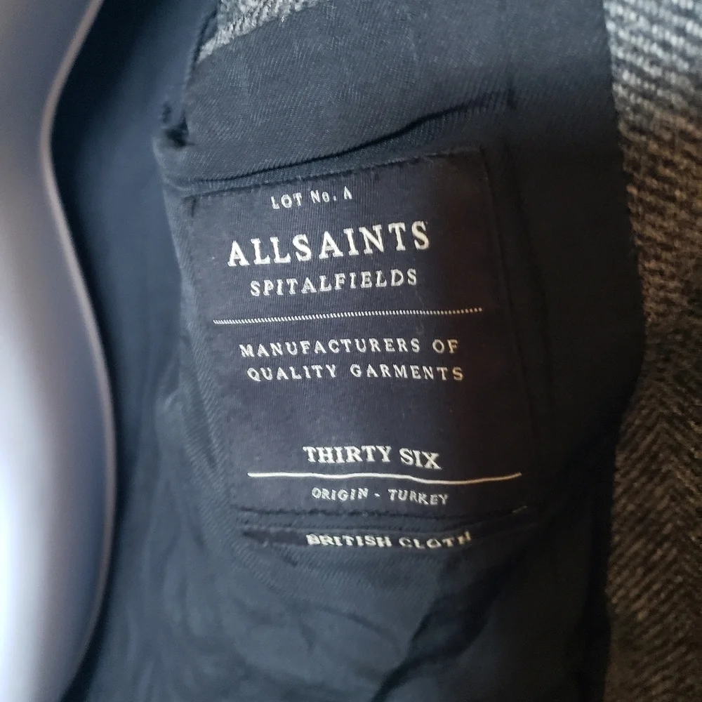 All Saints Wool Herringbone Bramston Coat